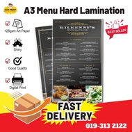 A3 Menu Plastic Lamination