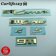 Gold For Porsche 911 Turbo S Carrera 4S 911Carrera Emblem Badge Rear Boot Trunk Sticker Logo