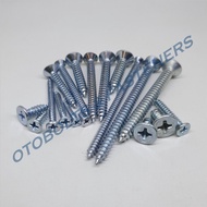 [50PCS PACKAGE] FAB Screws 12 x 2-1/2 Flat Head Tapping Screws Skru Skru 12mm Skru 2-1/2 Inch