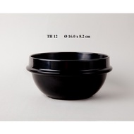 Mixed Rice Bowl, Kimchi Soup, Korean-Style Black Melamine Plastic Noodle Soup