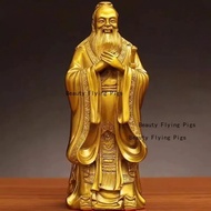 1pc Metal Confucius Ornament Home Foyer Decoration Confucius' Office Desktop Decoration Metal Statue
