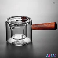 Wooden Handle Tea Pot Heat-resistant Glass Teapot Chinese Tea Set with Removable Glass Tea Leak Kett