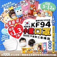 🇰🇷韓國🇰🇷 平面款三層構造KF94小童口罩 (1套2盒)😷