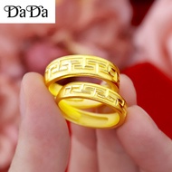 Original 916k gold ring sandblasted couple ring for men and women with Great Wall pattern ring 黄金戒指