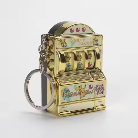 Mini Pokemon Figures Slot Machine keychain Plated Colour Turnable Very Interesting Child Gift Toys