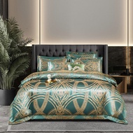 High End Luxury Tribute Forging Jacquard TC1600 4in1 Bedsheet Set Smooth Quilt Cover Pillow Case Bed