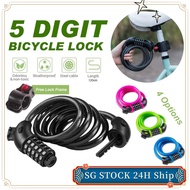 Bicycle Anti-Theft Lock (5 Digit Combination) MTB Road Bike Chain Lock Outdoor Bicycle Accessories 自