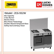 Zanussi 3 Burner 62L Free Standing Gas Cooker with Electric Oven ZCG-932W