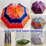 Payung Golf Jumbo Bahan Satin/Saten Motif Kembang