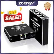 ZoeRax RJ45 Ethernet Splitter 1 to 4 with USB Power | 1000Mbps Gigabit LAN Network Adapter | Support