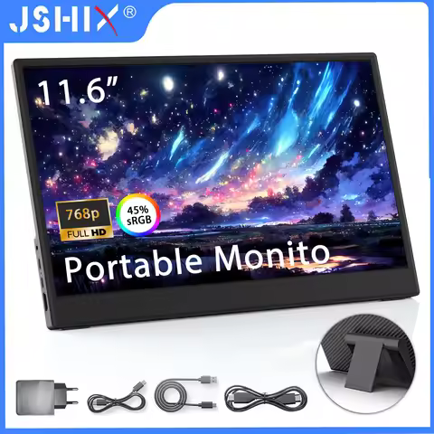JSHIX 11.6 Inch Portable monitor 1366X768 lcd Display Laptop Second Screen Gaming Extended Display F