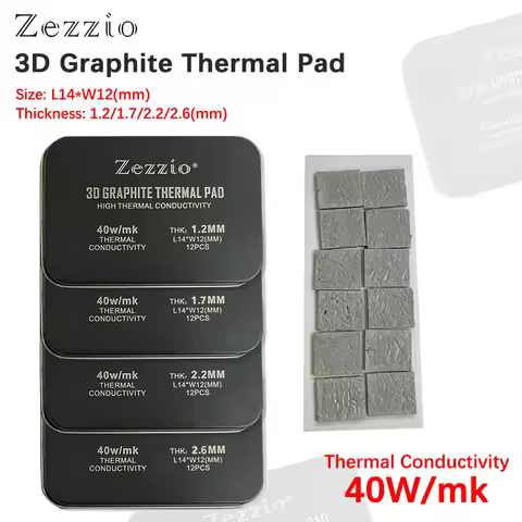 Zezzio 40W/m.k 3D Thermal Pad 3090/3080 Memory Thermal Silicone Grease Pad IC Cooling for GDDR6X VRA