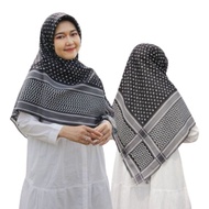 [ Jumbo Syar'i 130x130 ] Hijab Jilbab Voal Motif Palestina Kerudung