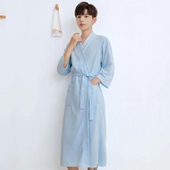 8631 People Join the List⭐Spring Autumn Thin Style Bathrobe Couple Pair Nightgown Men's Long Style A