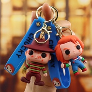 Halloween Horror Series Keychain - Child's Play (Chucky), Bride of Chucky & Killer Clown Figure Pend