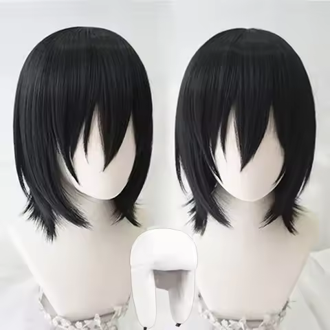 Anime Fyodor Wig Bungo Stray Dogs Fyodor Dostoevsky Cosplay Wig Short Black Heat Resistant Synthetic