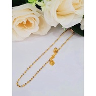 Korean Gold Mix Mustard Seed Bracelet Cop 916 Korean Gold Mustard Seed Anklet Bangkok Gold Anklet 91
