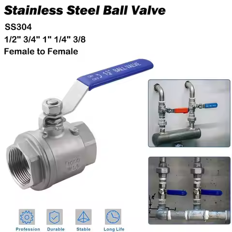 New SS304 Stainless Steel Ball Valve 1/2" 3/4" 1" 1/4" 3/8 High Temperature Resistance Full Port Bal