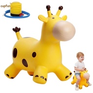 CUPFUN Animals Jumping Toys, Thickened Inflatable Giraffe Bouncy Horse, Creative Rubber Anti-fall St