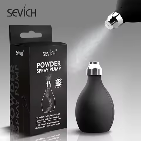 SEVICH Hair Fibers Spray Applicator Black Dry Powder Atomizer Bottles Barber Powder Container Stylin