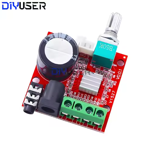 12V Mini Class D Amplifier Board PAM8610 2x7W RMS Stereo Power Audio Amp for Car Home PC Speaker