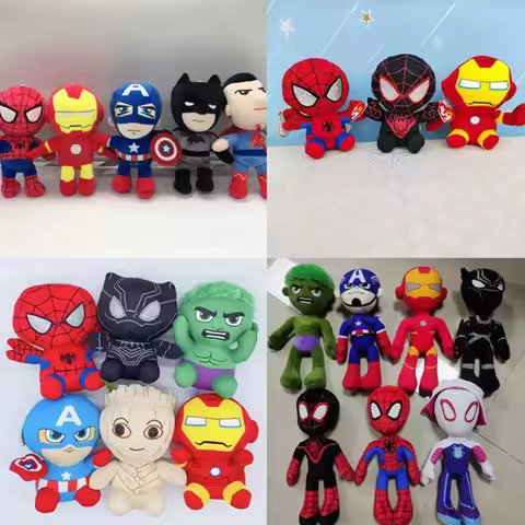 HOTSALE* 25-30cm MarvelMovie Dolls Spiderman Ironman Batman Superman Plush Toys Soft Stuffed Hero Ca