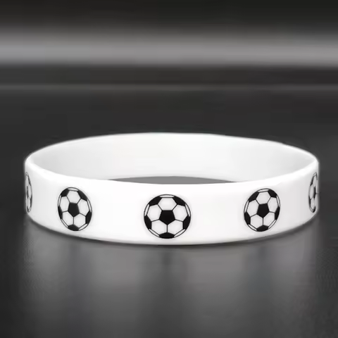 2pcs Printing Sports Soccer Silicone Bracelets Euro 2024 Elastic Souvenir Sports Theme Bracelet Hand