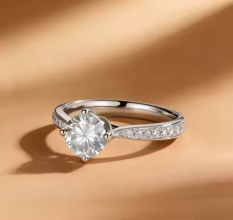 Custom Lab Grown Diamond 1ct to 3ct 9K 14K Gold VVS Clarity D Color Wedding Anniversary Promise Enga