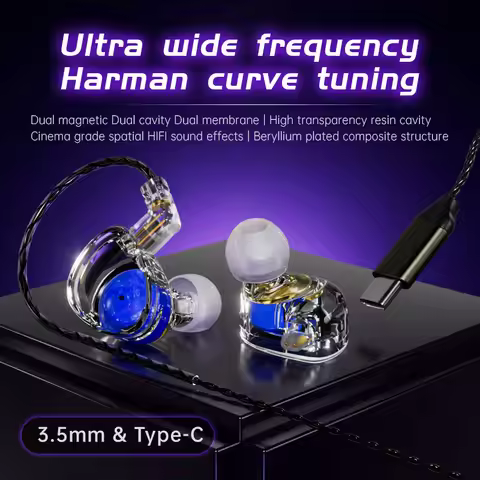 ND Planet Headphones Dynamic Drive HiFi Earphone Stereo Bass Earbud DJ Music Cancelling Sport Headse