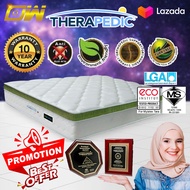 [ FREE 1 X RM99 T-SHIRT ] Therapedic Eco Fresh 12 Inch Spring & Latex Chiropractic High Quality Matt