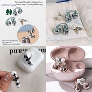 [GrandLarge] Earphone Clips Set 2 Pieces Crystal Artificial Design Creative Headphone Accessories fo