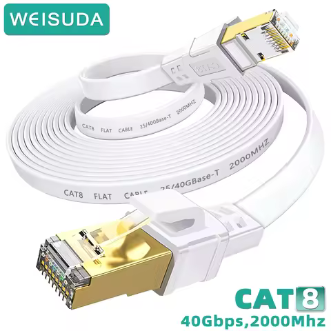 Ethernet Cable Cat 8 RJ45 Lan Cable 1M 8M 15M 30M High Speed 40GBps 2000Mhz for PS5 Baseus Router WI