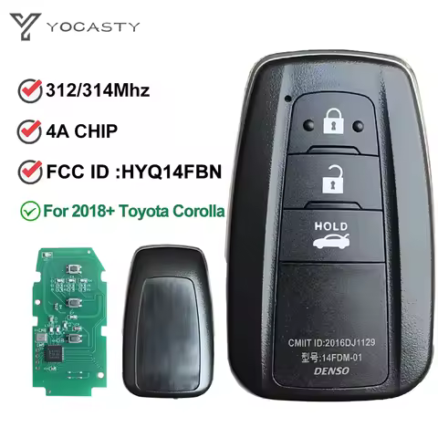 YOCASTY 312/314 MHZ 4A Chip Smart Remote Car Key Fob For 2018 2019 2020 2021 Toyota Corolla Cross Fo
