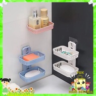 YMB 2-Tier Bar Soap Holder 2-Tier Bathroom Soap Box Bathroom Shelf Wall-Mounted Soap Holder Soap Hol