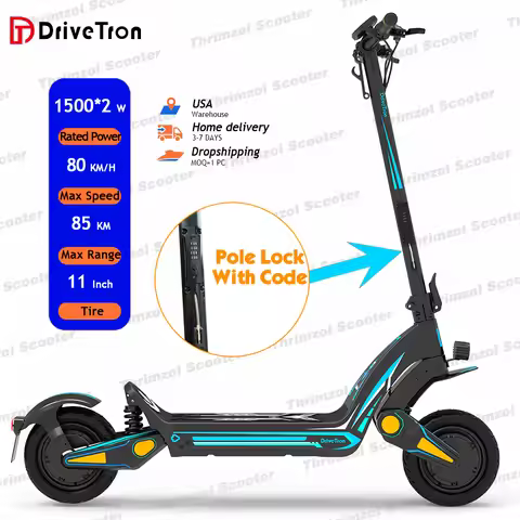 China DT06 Dual Motor Powerful Adults Scooter 11inch 1900w 3800w 75-85km 60v 18.2A 23.4A All Terrain