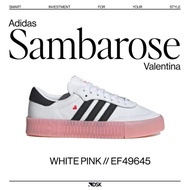 (New) Adidas Sambarose Valentine White Pink Ef49645 100% Original Sneakers Casual Wanita Ori Murah S