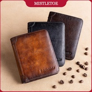 Dompet Kulit Lelaki 100% Cow Genuine Leather Purse Original Travel Small Anti RFID Card Holder Walle