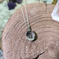 福利中|明顯流動黑沙 天然閃靈鑽925銀吊飾 Herkimer Diamond
