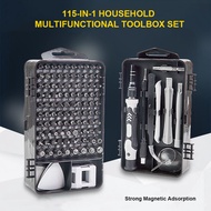 115-In-1 Household Multifunctional Toolbox Set with 98 Bits Hardware Tools for Computer Clock Repair Home Appliance Maintenance