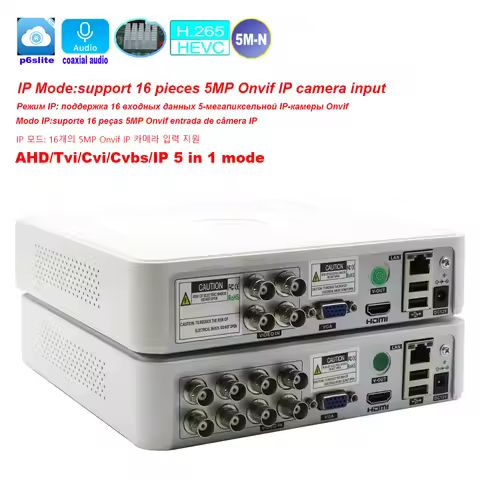 Hybrid DVR CCTV Security 4CH/8 Channels 5M-N Audio Over Coaxial for 5MP 12.5Fps 1080P 720P TVI CVI C