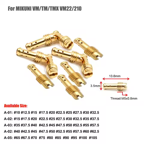10Pcs Pilot Jets Carburetor For MIKUNI VM TM TMX Carburador VM22/210 TZR250 3XV EN125 AX100 Slow Jet