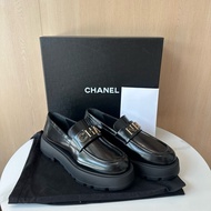 Chanel/香奈兒 小香24b新款字母樂福鞋厚底增高鞋