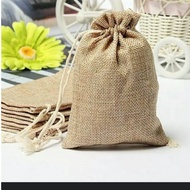 Tas Wallet Drawstring Burlap Woven Burlap Sack size 20x12 cm pouch straw Unique Wallet