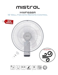 Mistral 16 Inch Wall Fan with Remote Control MWF1688R