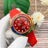 R ROLEX ROLEX Fashion Couple Watch Quartz Movement Silicone Strap Men Women Same Style 2