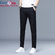 Cozy Up Spring Autumn Mens Pants Cotton Casual Pants Stretch Trousers Long Straight Black