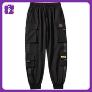 KEEP IT Overalls Mens Sport Trousers กางเกงทำงานแบบบางสำหรับผู้ชาย กางเกงกีฬาขายาว ไซส์ใหญ่ทรงหลวม  