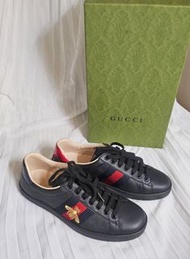Gucci Ace 蜜蜂刺繡皮革運動鞋波鞋男7.5/8碼 全新