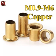 Copper Tube Sleeve M0.9 to M6 Assorted Sizes Copper Grommet for Wire Harness Electronics DIY (GX-XD-