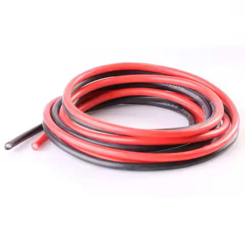 1 meter Red+1 meter Black Silicon Wire 10 12 14 16 18 20 22 24 26AWG Heatproof Soft Silicone Silica